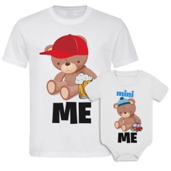 Kit di coppia: t-shirt uomo + body bimbo Me e Mini Me, orsetti, padre e figlio!