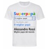 T-shirt Maglietta uomo Super Papà, Migliore al Mondo! Personalizzata con il nome!